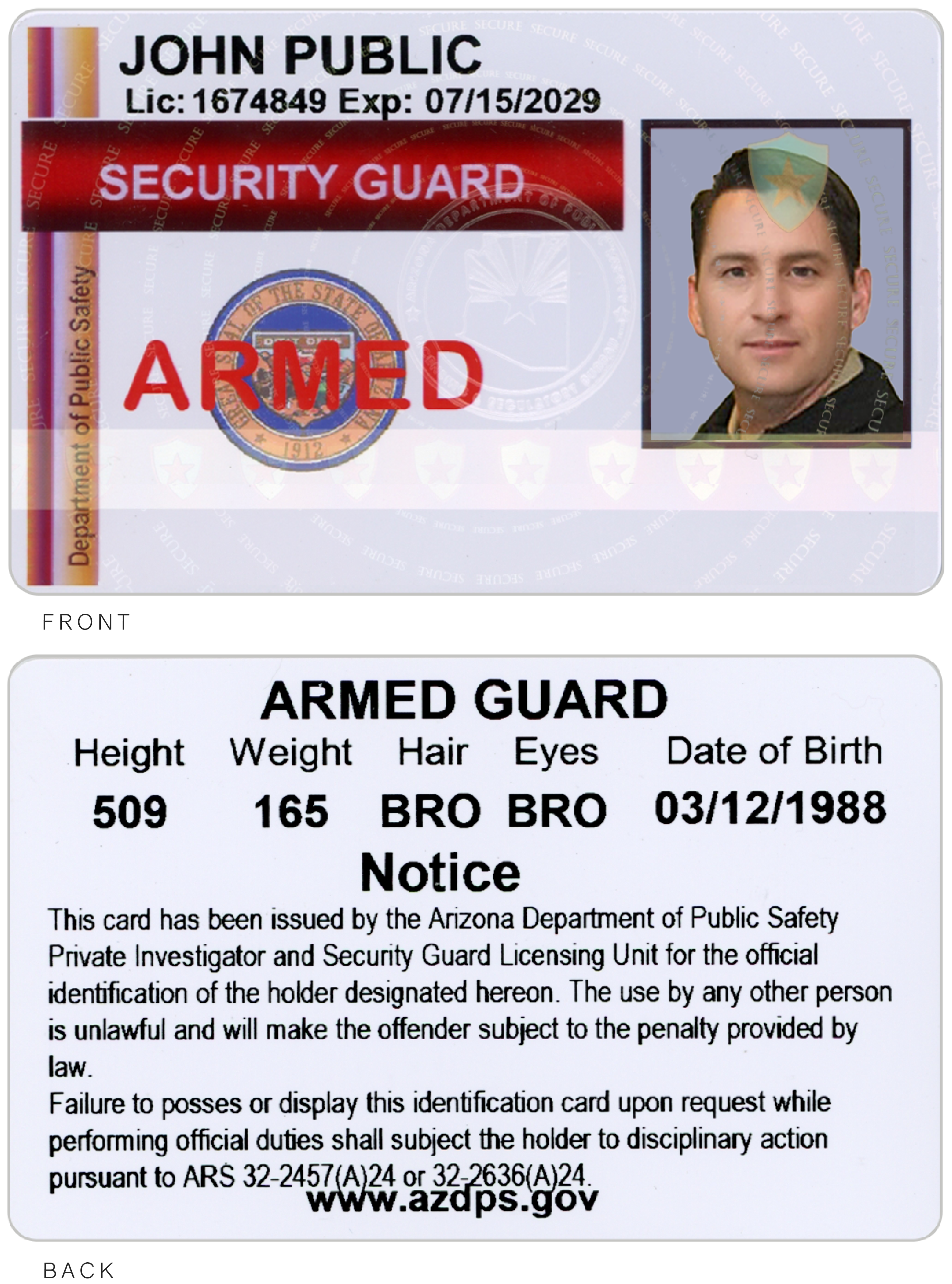Legacy Armed Guard Card