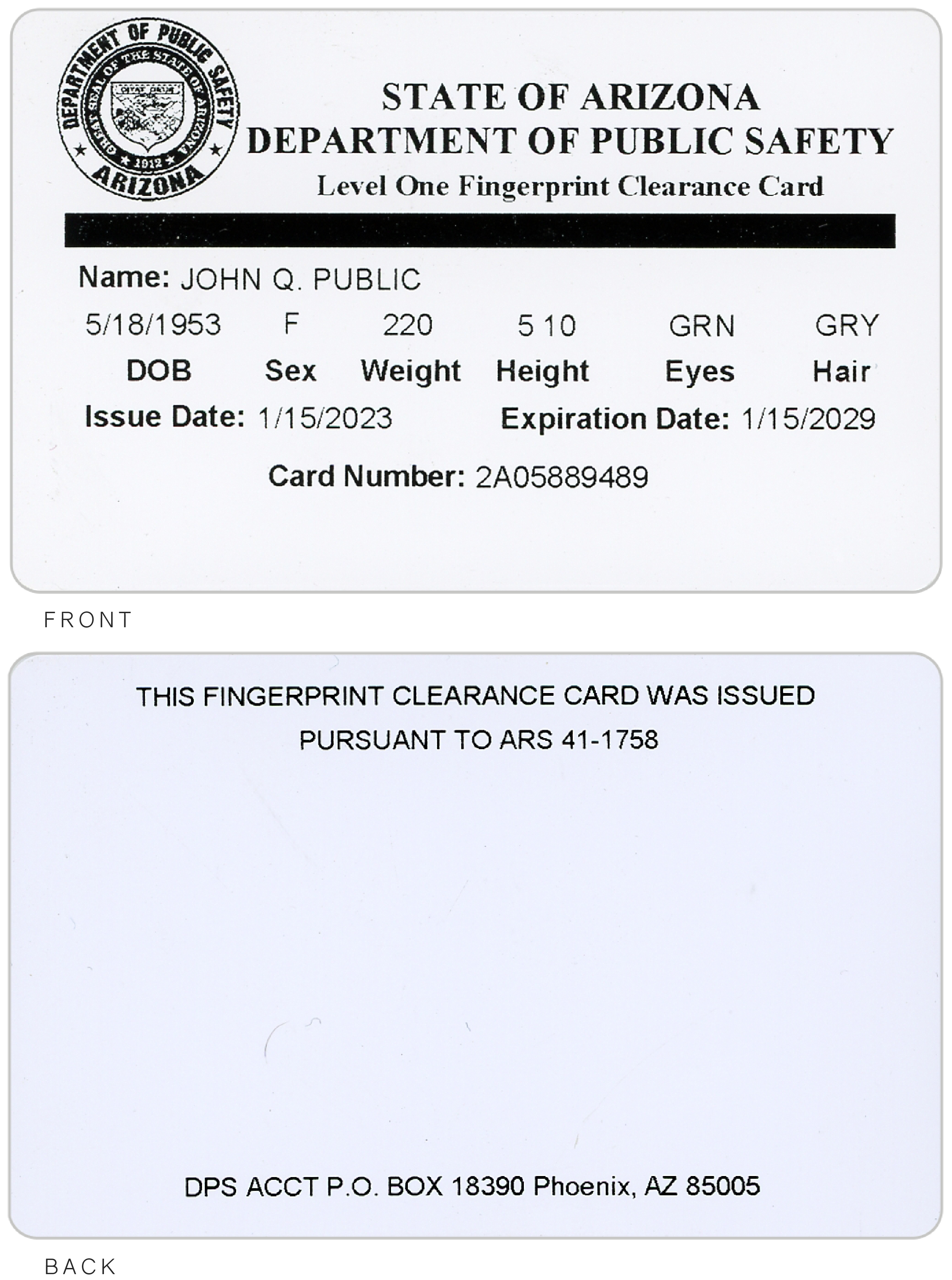 Current Fingerprint Card