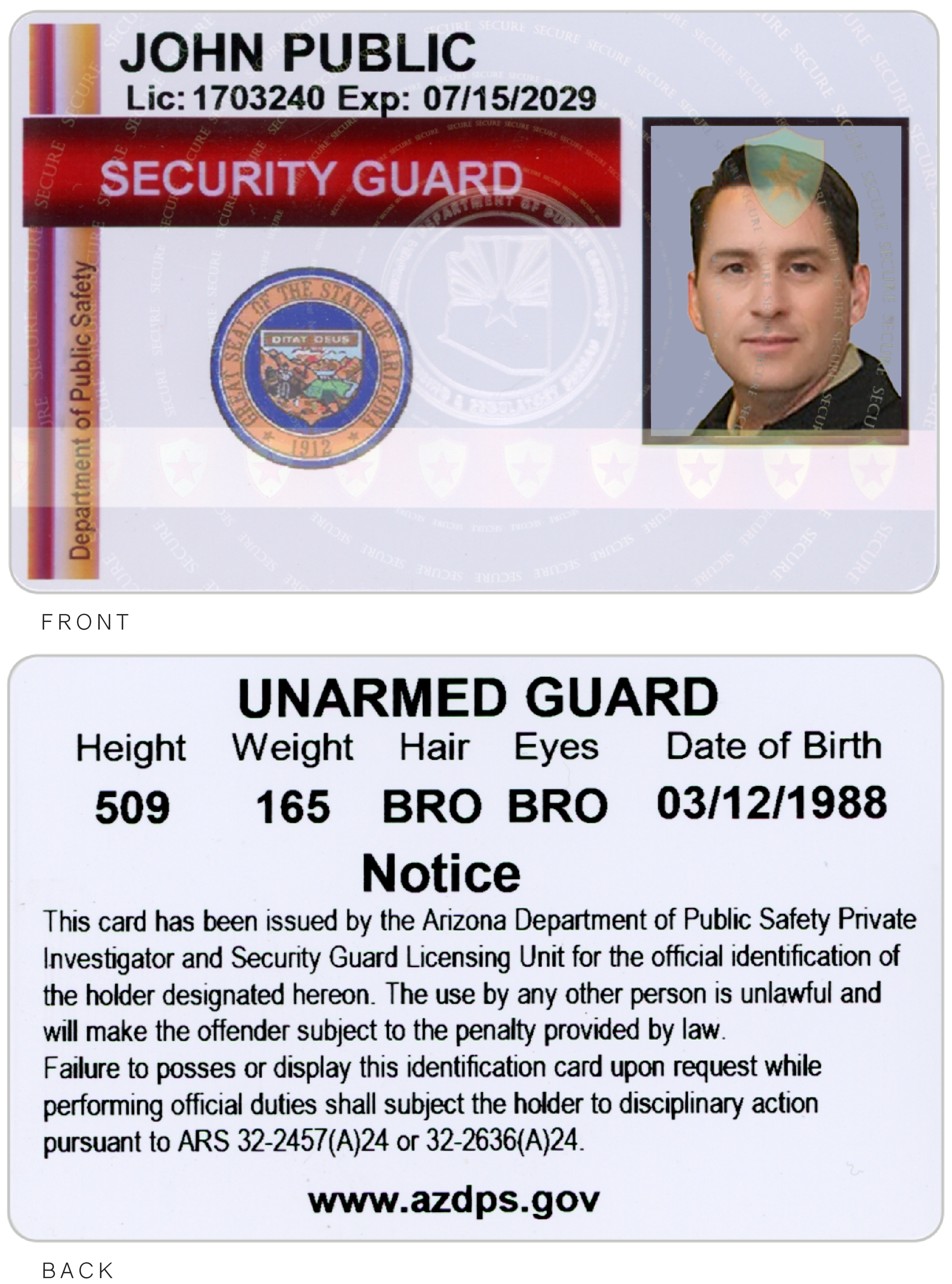 Legacy Unarmed Guard Card