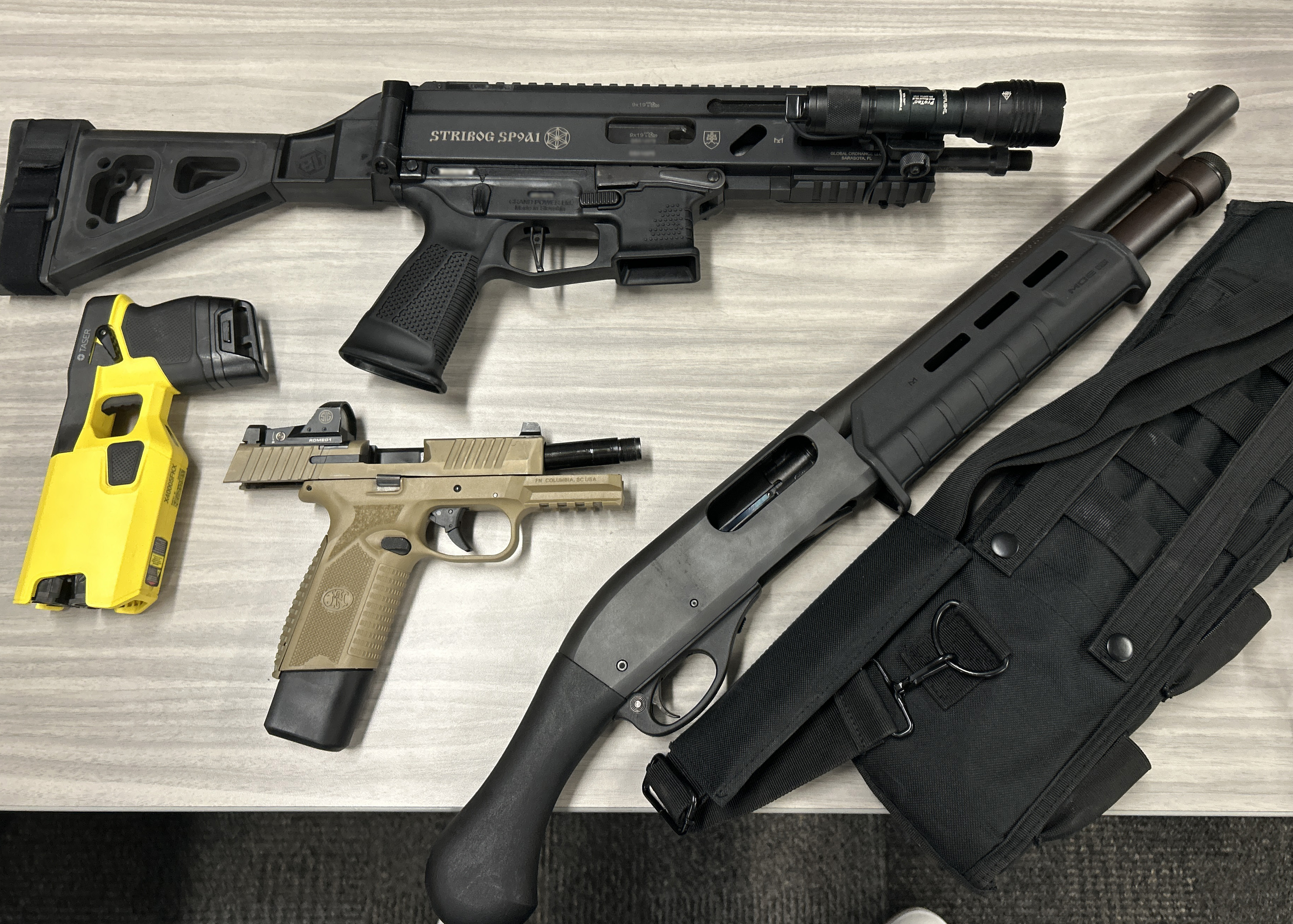 Weapons seized by the Arizona State Gang Task Force in September 2025